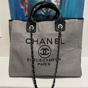 Gray Canvas Tote Bag